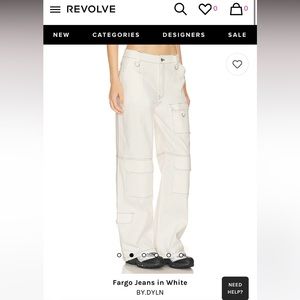 Never worn Revolve Fargo Jeans 2.0 White; size Medium